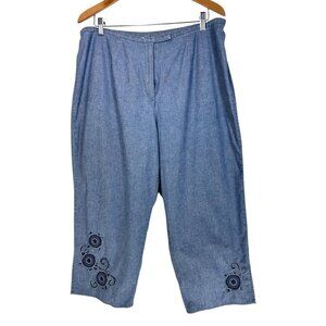 Norton Woman Studio Capri Pants 18W Stretch Waist Trousers Plus Size VTG Retro